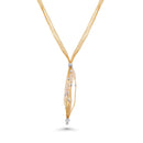 Collar de malla de tres hilos en plata de ley 925 rodiada con malla y colgante relleno de circonitas - ITN00065RH