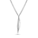 Collar de malla de tres hilos en plata de ley 925 rodiada con malla y colgante relleno de circonitas - ITN00065RH