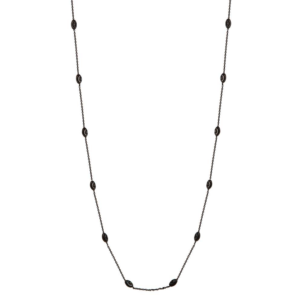 Plated 925 Sterling Silver Diamond Cut Oval Italian Necklace - ITN00092