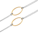 Collar de cadena de plata 925 con trabillas ovaladas chapadas en oro - ITN00098RH-GP