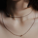 Collar de cadena de plata 925 con cuentas retorcidas chapadas en oro rosa - ITN00101RH-RGP