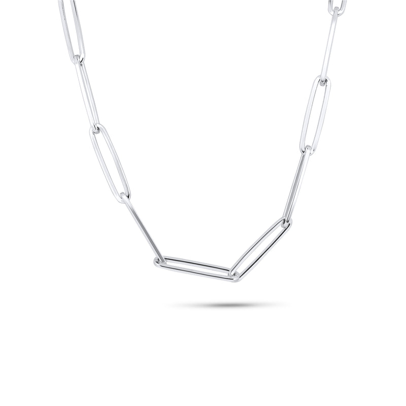 Collar con clip largo ajustable de 5,5 mm chapado en rodio en plata 925 - ITN00167-RH