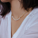 Rhodium Plated 925 Sterling Silver Mesh Necklace Filled with CZ - ITN00024