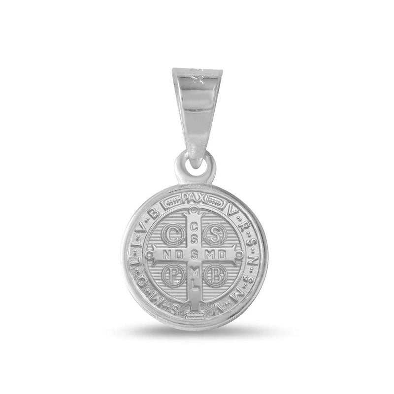 Silver 925 High Polished Saint Benedict Medallion 11mm - JCA022-R7