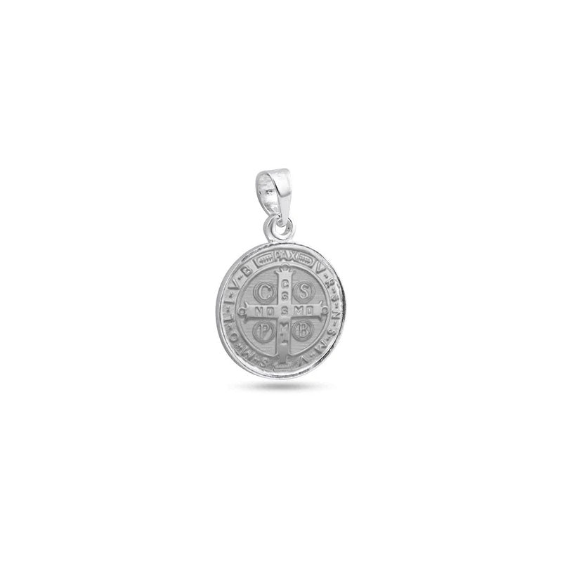 Silver 925 High Polished Edge San Benito Medallion Pendant