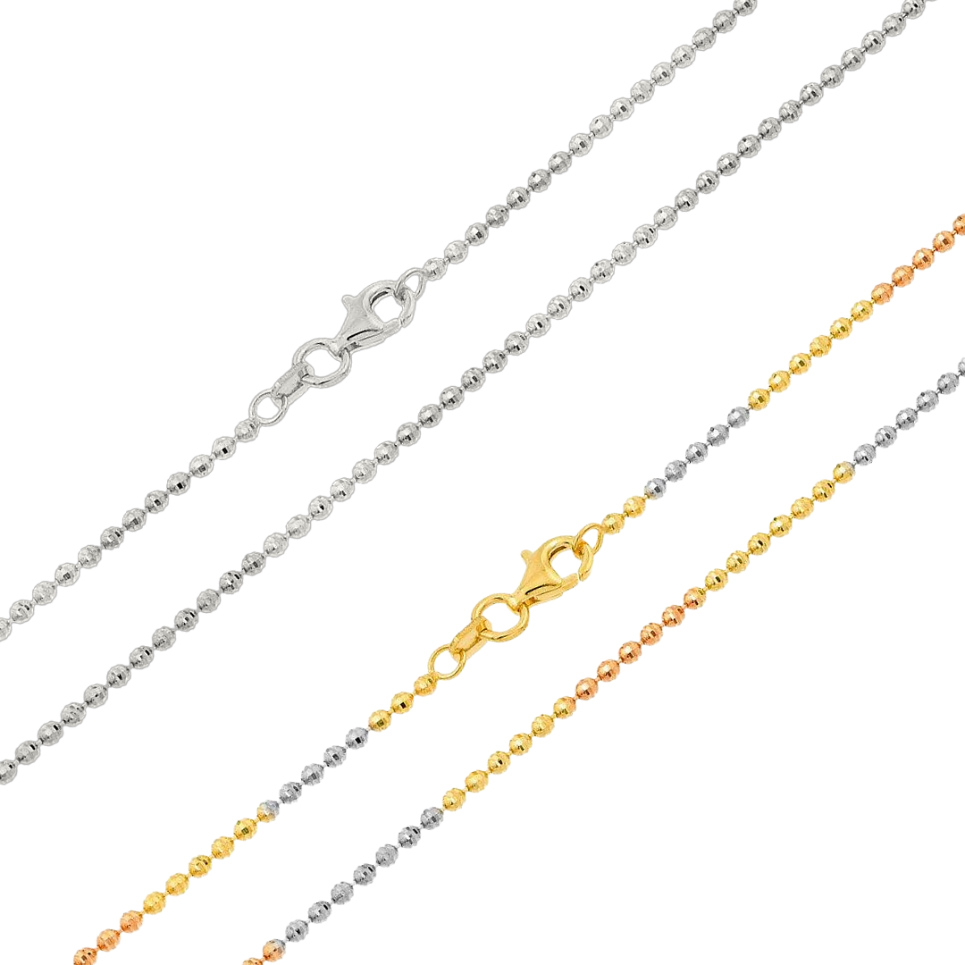 925 Sterling Silver Diamond Cut Jianzhi Chain