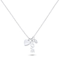 Collar ajustable con circonitas cúbicas transparentes y llave griega de Medusa en plata de ley 925 rodiada - GMN00232