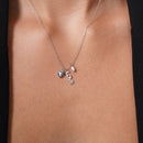 Collar ajustable con circonitas cúbicas transparentes y llave griega de Medusa en plata de ley 925 rodiada - GMN00232