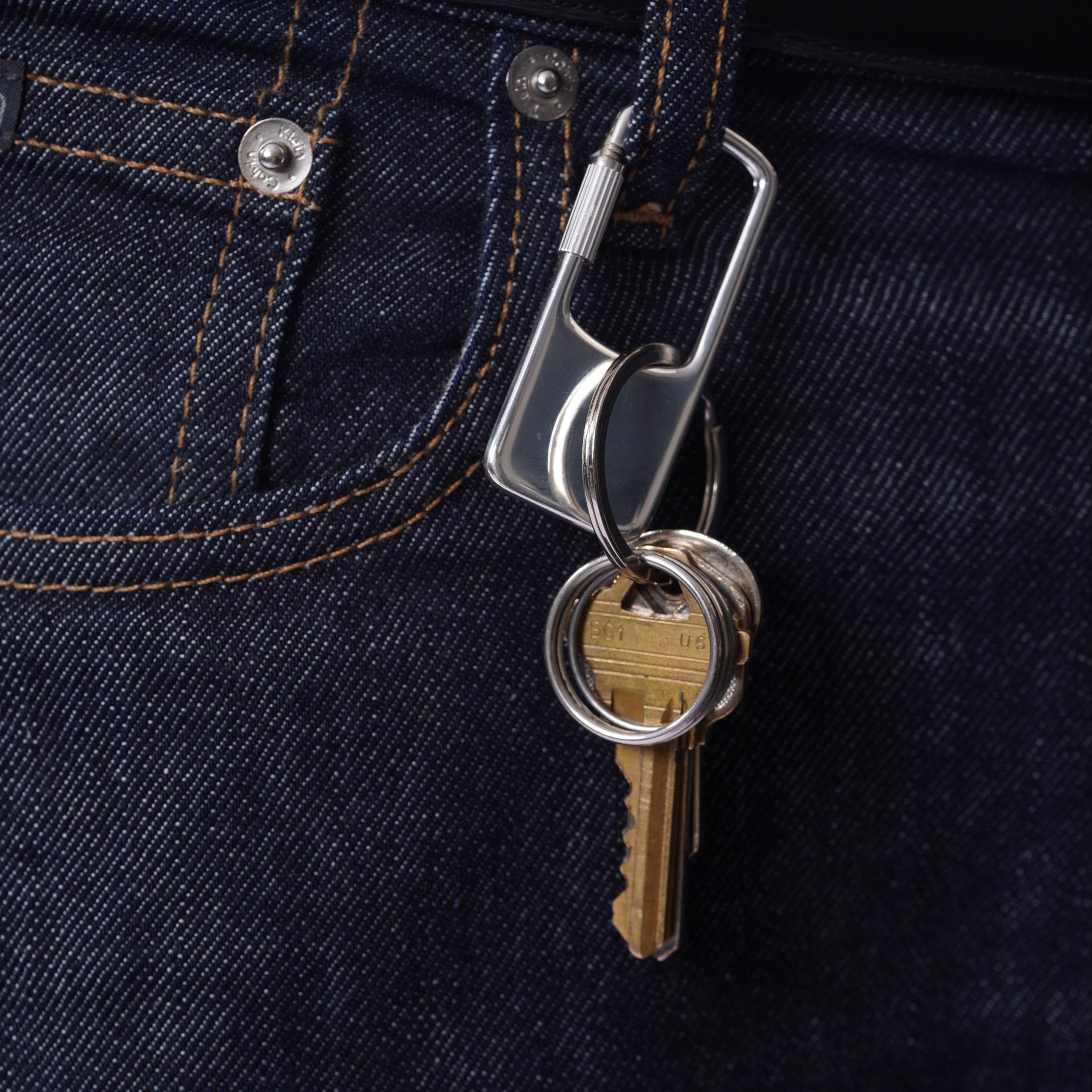 High Polished 925 Sterling Silver Screw Keychain - KEYCHAIN25