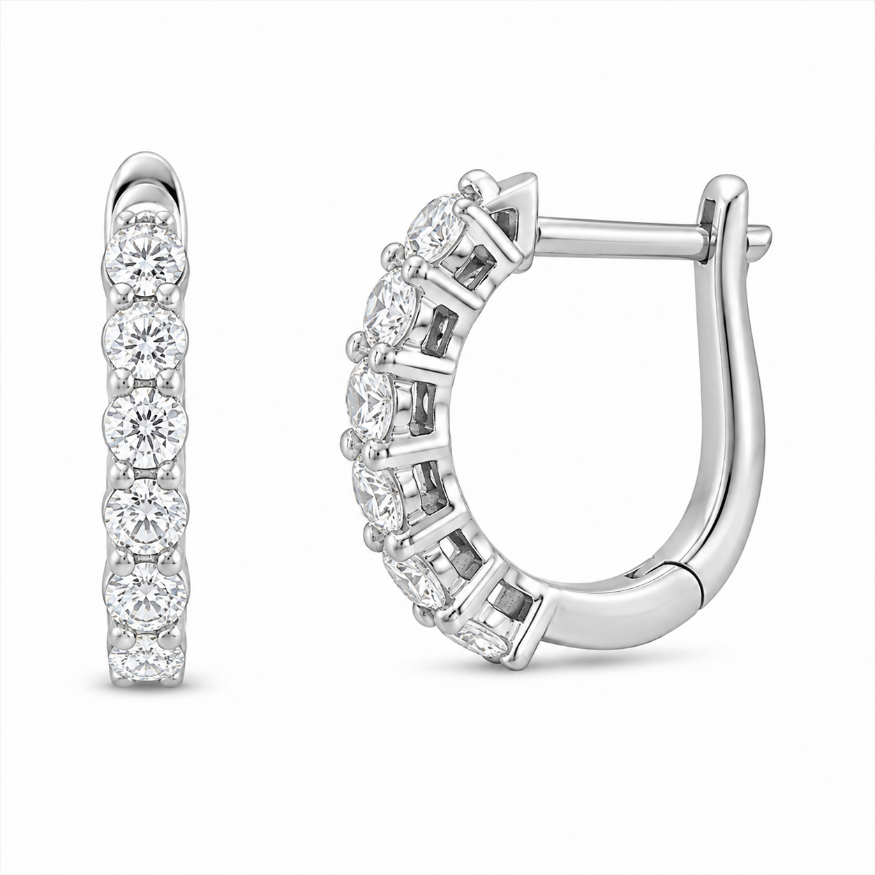 LGME00021 Lab Grown Diamond Huggie Hoop Earrings