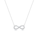 Rhodium Plated 925 Sterling Silver Lab Grown Diamond Infinity Necklace - LGMN00018