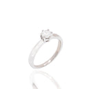 Rhodium Plated 925 Sterling Silver 5mm Round Lab Grown Diamond on Solitaire Engagement Ring - LGMR00001