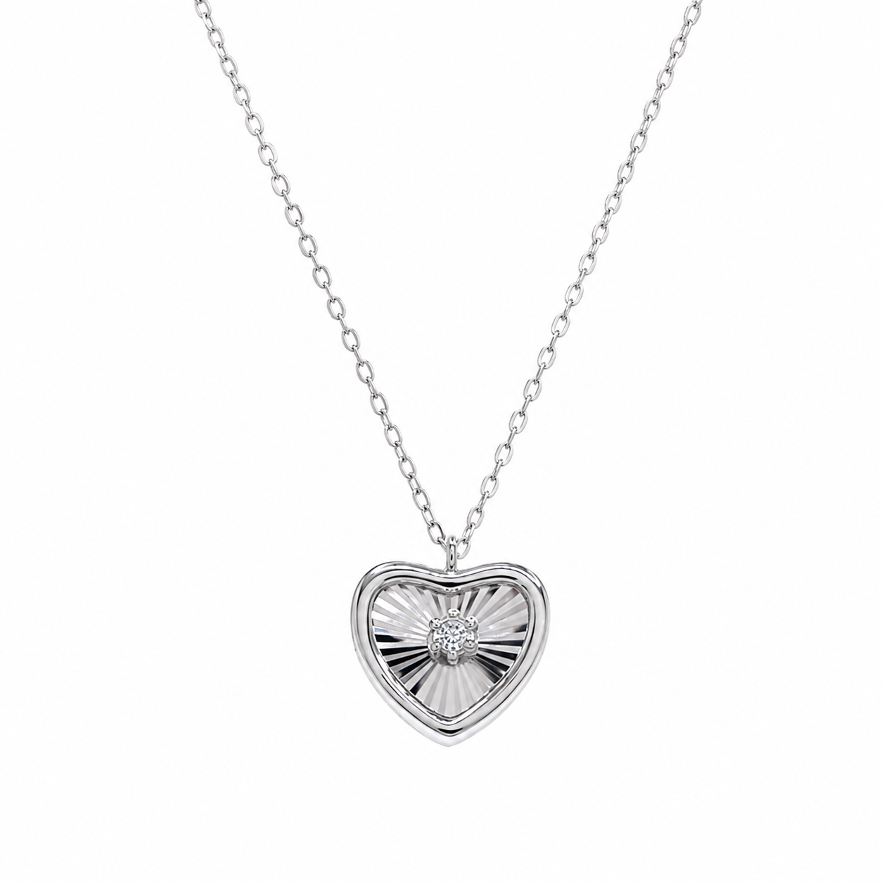 LGTGN00018 Lab Grown Radiant Heart Necklace