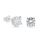 925 Sterling Silver Moissanite 6mm Round Push Back Earring - MBGE00004