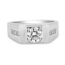 Anillo de plata de ley 925 rodiada con moissanita de 1 quilate para hombre - MBGR00009