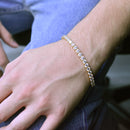 Pulsera de tenis de plata de ley 925 bañada en oro con piedra de moissanita de 5 mm - MGMB00087GP