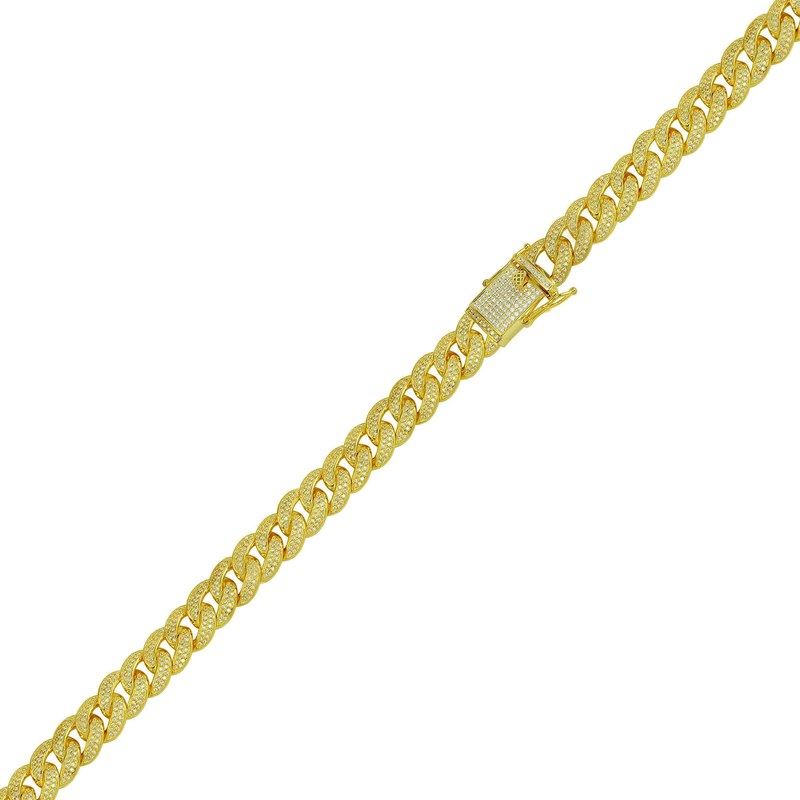 Silver 925 Gold Plated Moissanite Curb Bracelet