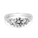 Rhodium Plated 925 Sterling Silver Past Present & Future Moissanite Ring - MGMR00001