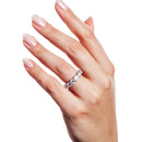 Anillo de eternidad de moissanita en plata de ley 925 rodiada - MGMR00003