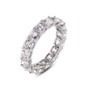 Rhodium Plated 925 Sterling Silver Moissanite 3.8mm Eternity Band Ring - MGMR00006