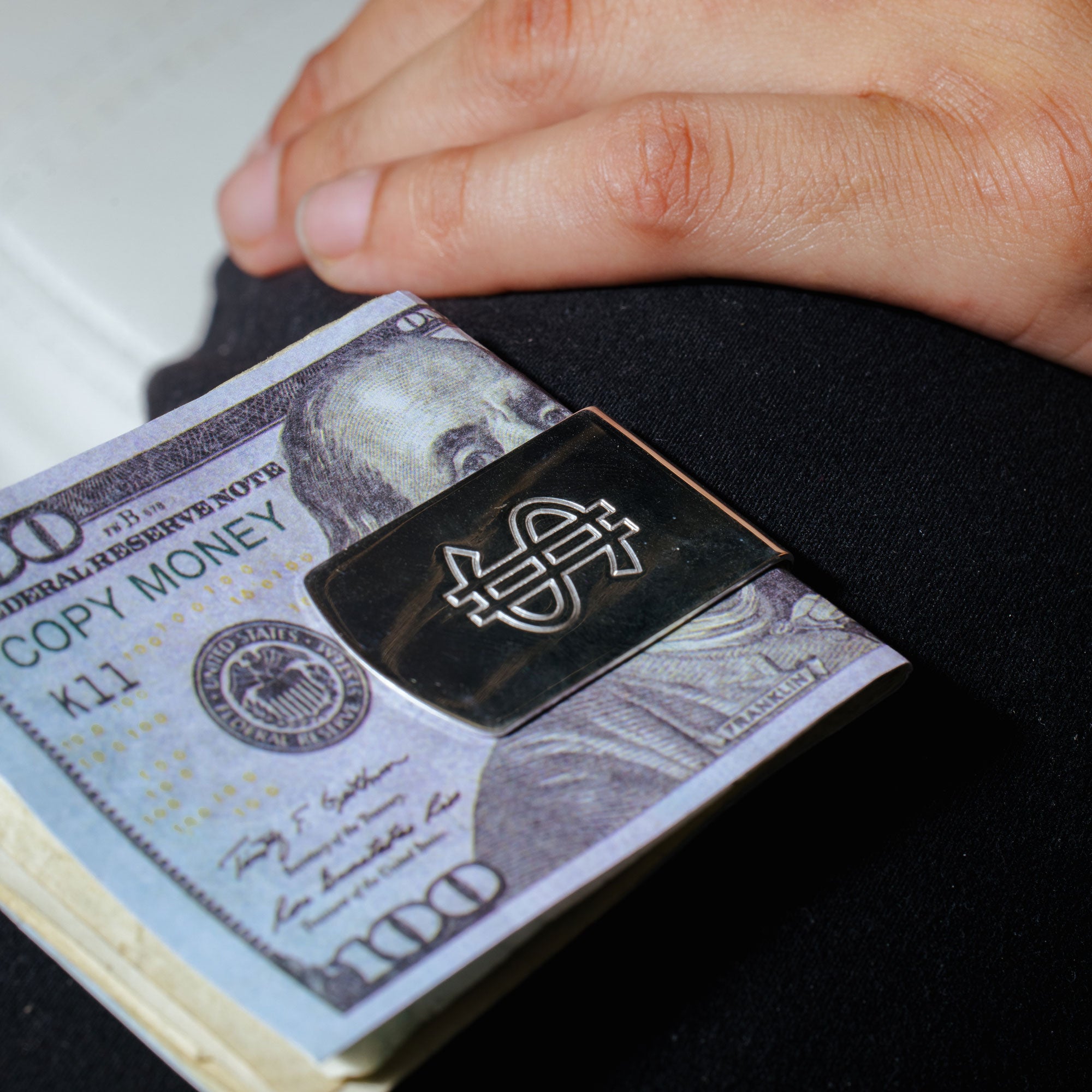 Wild wood silver925 money clip マネークリップ Silver 925 High Polished Money Clip with Dollar Sign - MONEYCLIP8