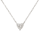 Rhodium Plated 925 Sterling Silver Moissanite Heart Pendant Adjustable Necklace - MPAN0004 | MPAN0005 | MPAN0006 | MPAN0007 | MPAN0008