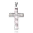 Rhodium Plated 925 Sterling Silver Moissanite 21.5mm x 31mm Iced Out Cross Hip Hop Pendant - MSLP00193
