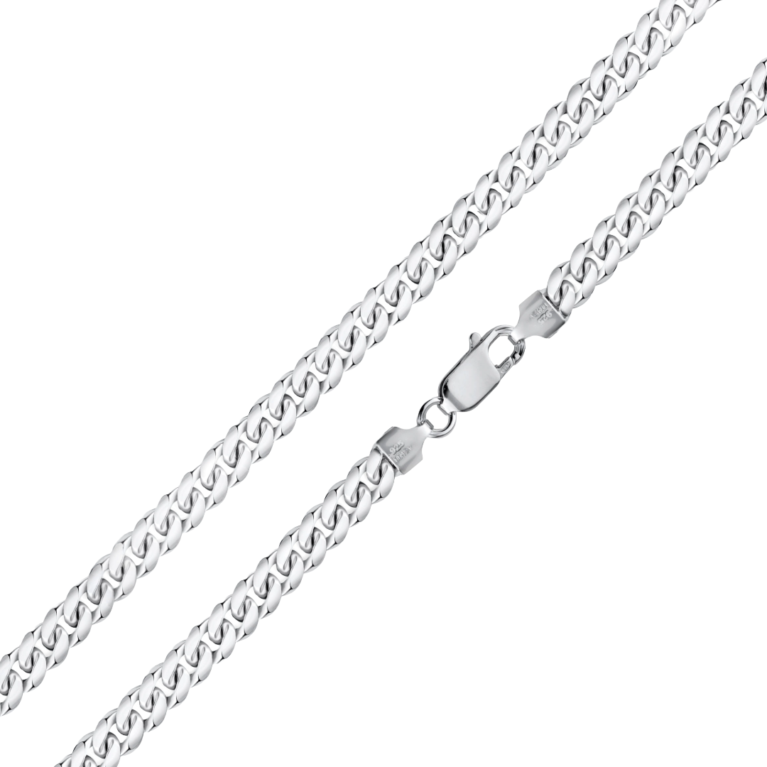 925 Sterling Silver Light Weight Miami Cuban Chain or Bracelet