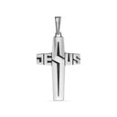 Colgante de cruz de Jesús en plata de ley 925 oxidada - OXP00001