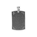 925 Sterling Silver Armenian Prayer Oxidized Square Tag - OXP00015