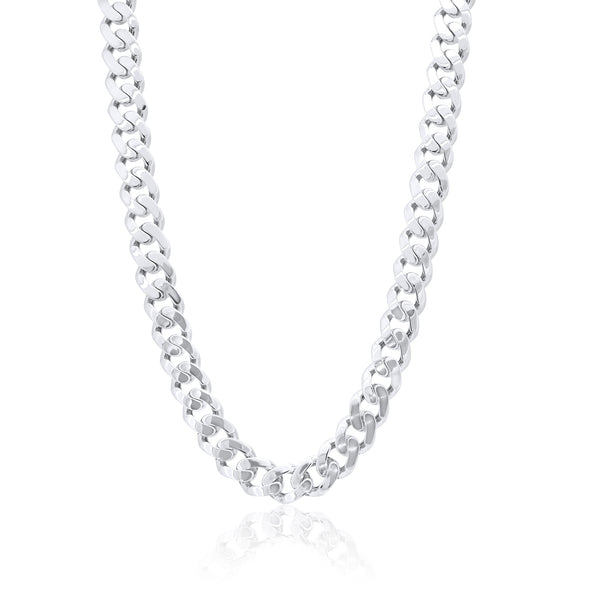 Rhodium Plated 925 Sterling Silver Miami Curb Link 5.8mm Chain or Bracelet - GMN00239 | GMB00165