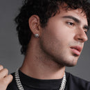 Clearance-Rhodium Plated 925 Sterling Silver Round Clear CZ Stud Earring - STEM038