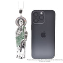 Colgante de cruz de plata de ley 925 rodiada con corte de diamante y circonita cúbica transparente de 26,5 mm x 38,4 mm - GMP00186