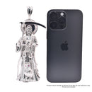 Colgante de cruz de plata de ley 925 rodiada con corte de diamante y circonita cúbica transparente de 26,5 mm x 38,4 mm - GMP00186