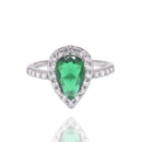 Pendiente de aro con cruz de moissanita en plata de ley 925 rodiada - MGME00037