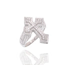 Colgante de trébol de cuatro hojas de moissanita de plata de ley 925 rodiada (12,4 mm x 12,4 mm) - MGMN00025