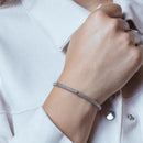 Pulsera Italiana de Cuentas Finas Chapadas en Plata de Rodio 925 - PSB00008RH