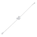 Pendiente de aro con cruz de moissanita en plata de ley 925 rodiada - MGME00037