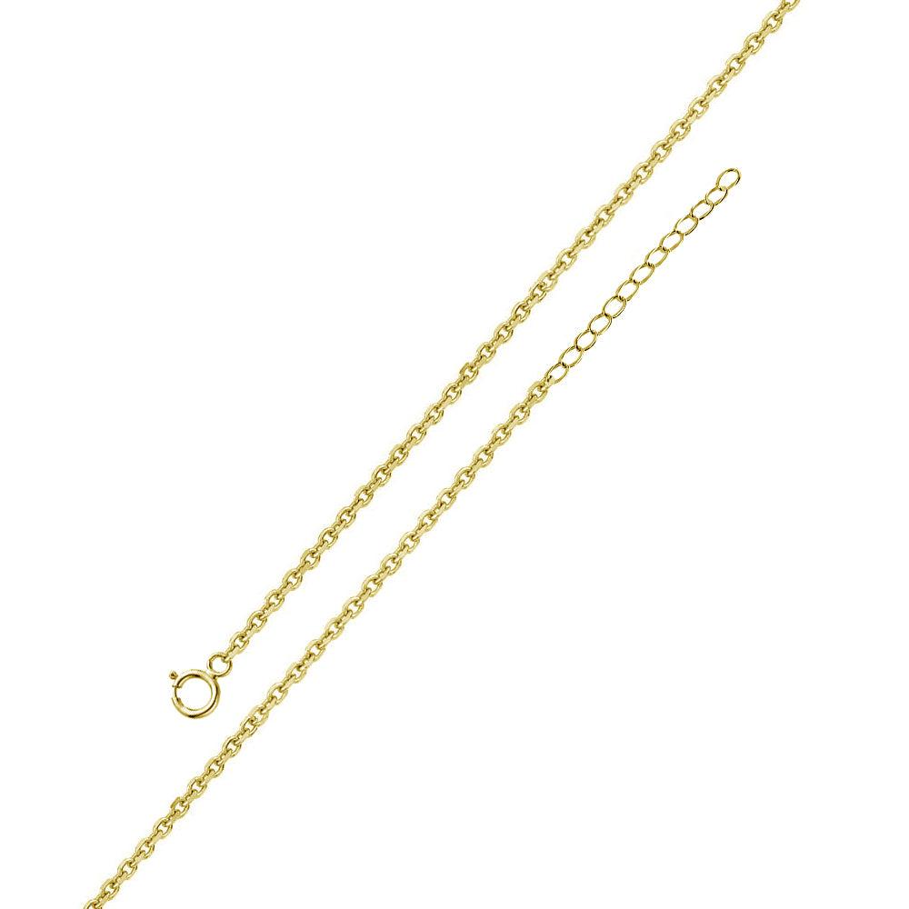 Gold Plated 925 Sterling Silver Adjustable Extension Chain 1.6mm - S040GP-SPRING