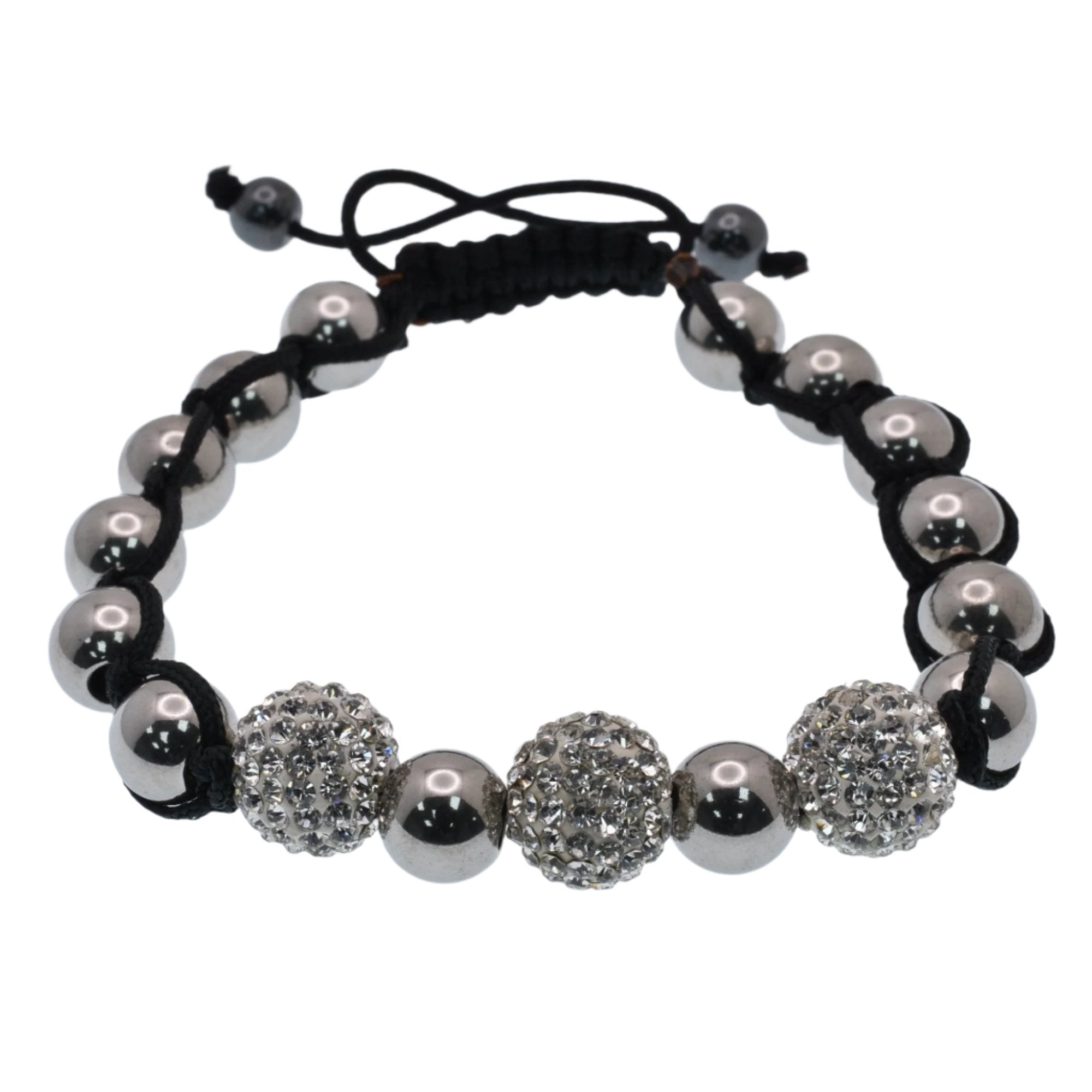 Pulsera Shamballa de acero inoxidable, metalizado y cristales - SBB00031