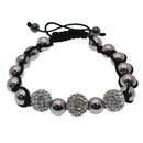Pulsera Shamballa de acero inoxidable, metalizado y cristales - SBB00031