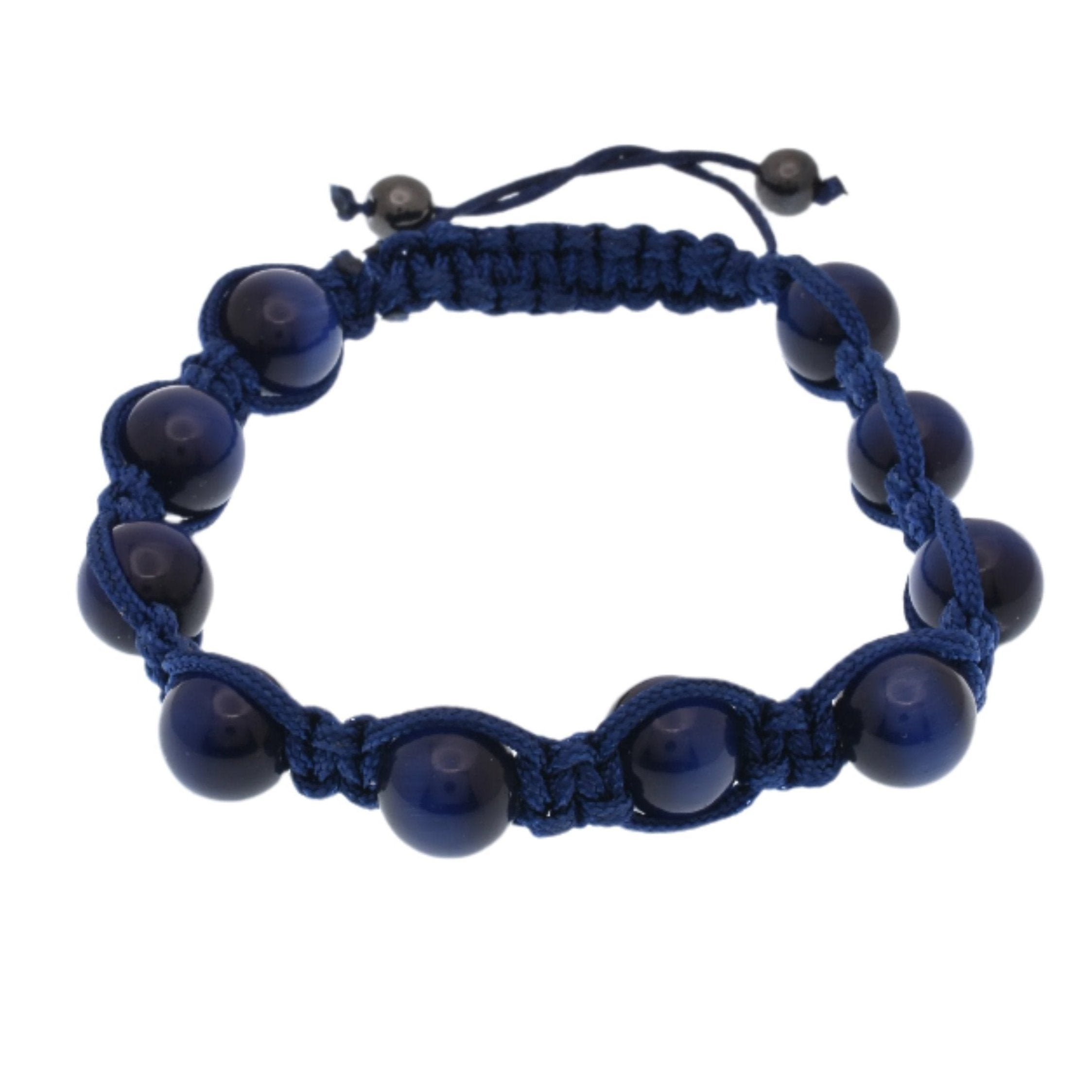 Pulsera de acero inoxidable con cordón de cuentas color verde azulado - SBB00084