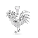 Colgante de ojo de gallo con circonita cúbica transparente en plata de ley 925 rodiada - SLP00414