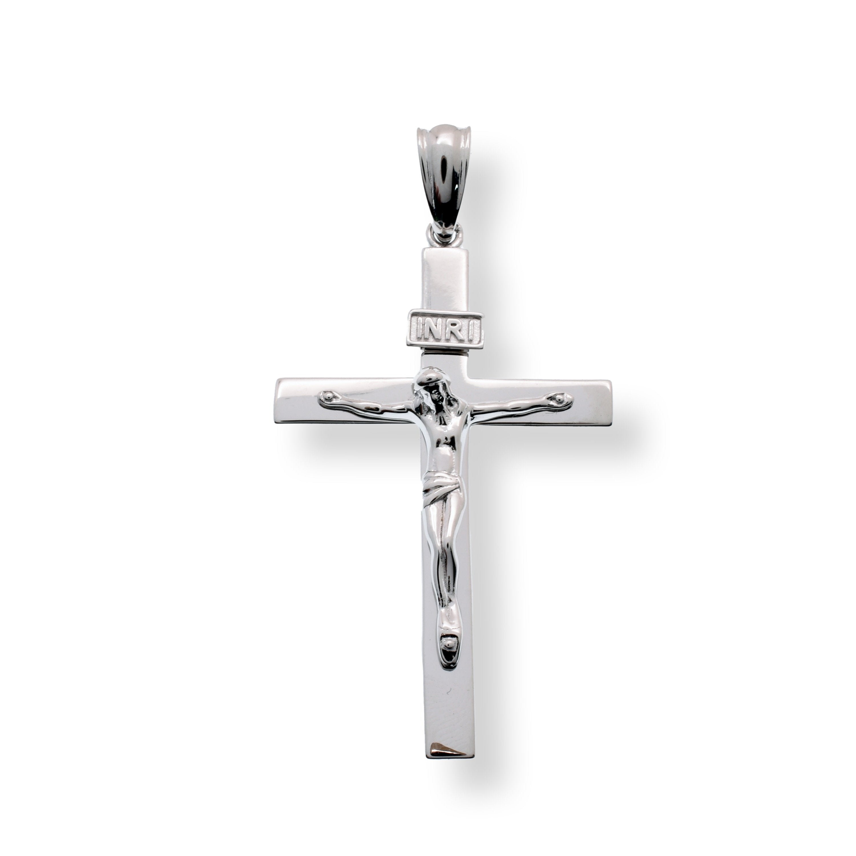 アクセサリー RAYD BACK Jesus silver925 silver io Rhodium Plated 925 Sterling Silver Diamond Cut Jesus Cross 24.6mm
