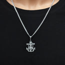 Bisel chapado en rodio de plata 925 para moneda colgante de circonita verde claro y rojo - SLP00357