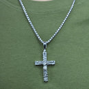 Bisel chapado en rodio de plata 925 para moneda colgante de circonita verde claro y rojo - SLP00357