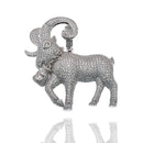 Bisel chapado en rodio de plata 925 para moneda colgante de circonita verde claro y rojo - SLP00357