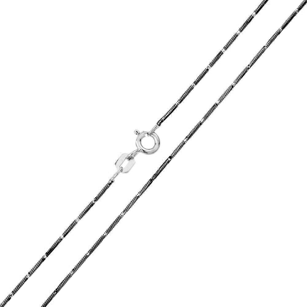 925 Sterling Silver Diamond Cut Eight Sided Snake Chain