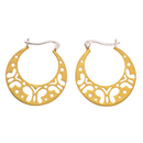 Clearance - Silver Matte Finish & Gold Plated Butterfly Hoop Earrings - SPE00005