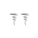 925 Sterling Silver High Polished Zig Zag Post Earrings- SPE00017